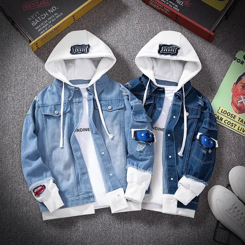 S Denim Hooded Jacket