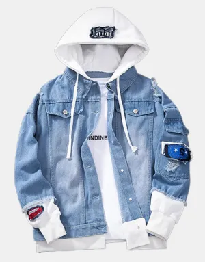 S Denim Hooded Jacket