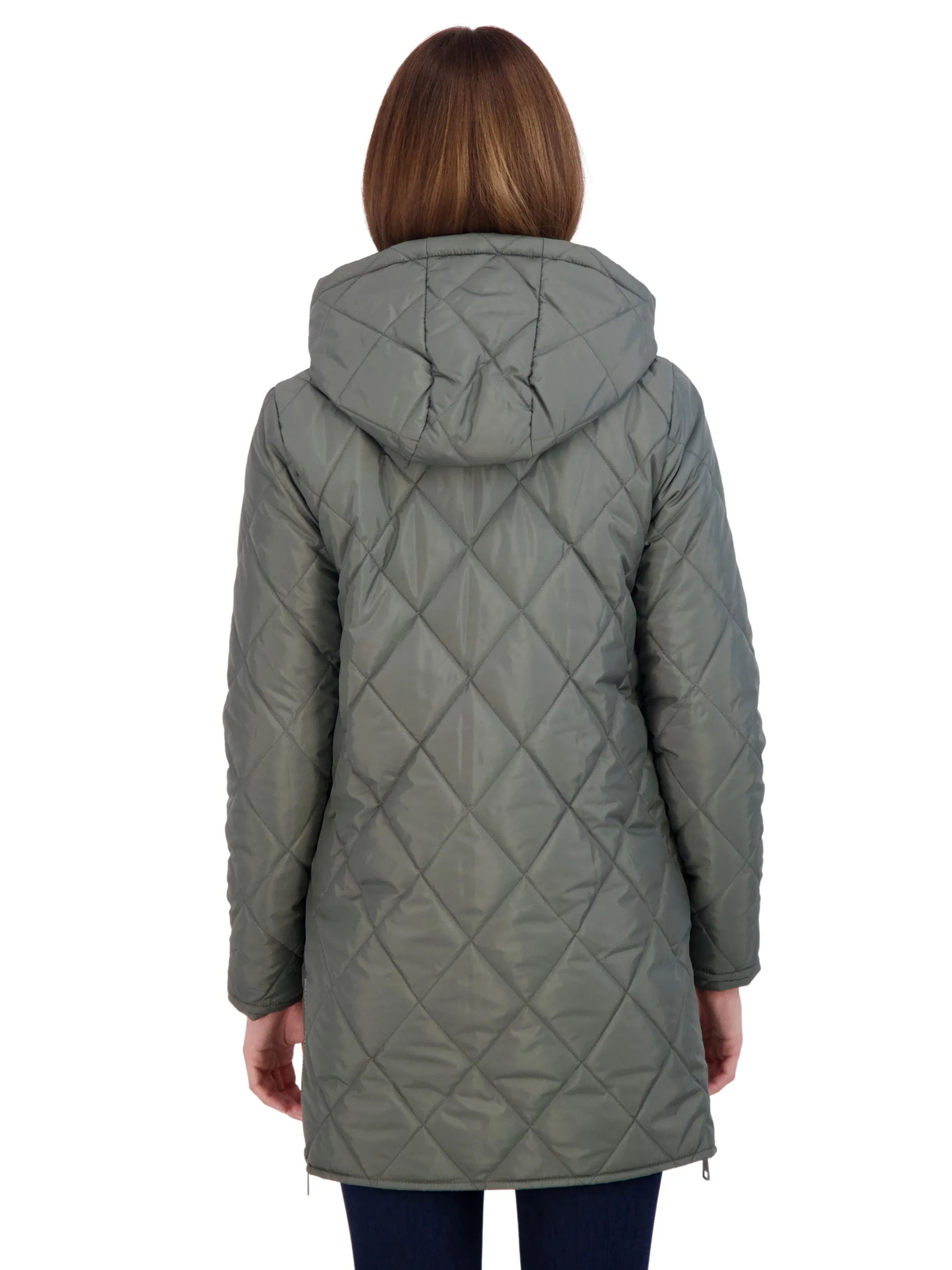 Sebby Junior's 3/4 Quilted Jacket with Hood