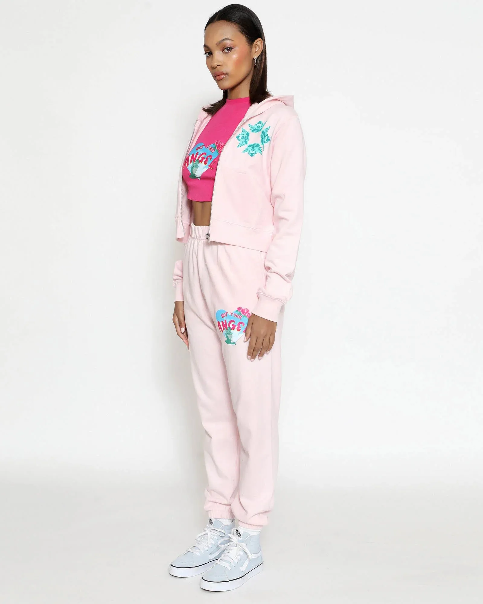 Sorry Siren Pink Zip Up Hoodie