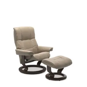 Stressless® Mayfair Small Leather Recliner - Classic Base (Cori Fog)