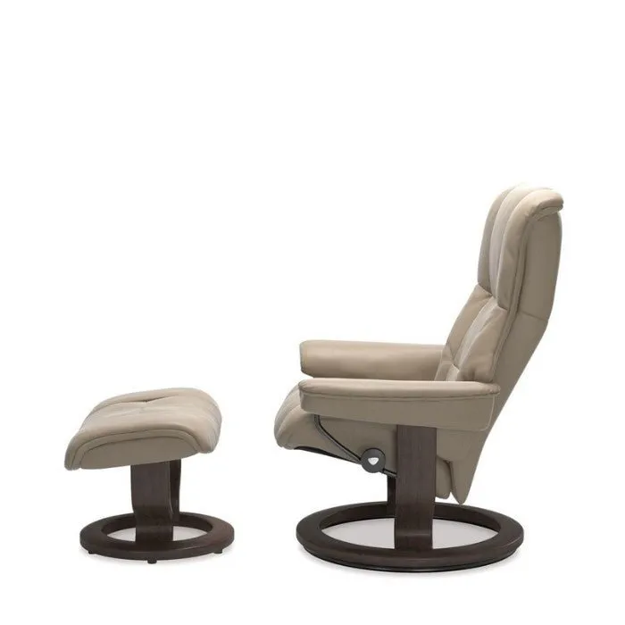 Stressless® Mayfair Small Leather Recliner - Classic Base (Cori Fog)