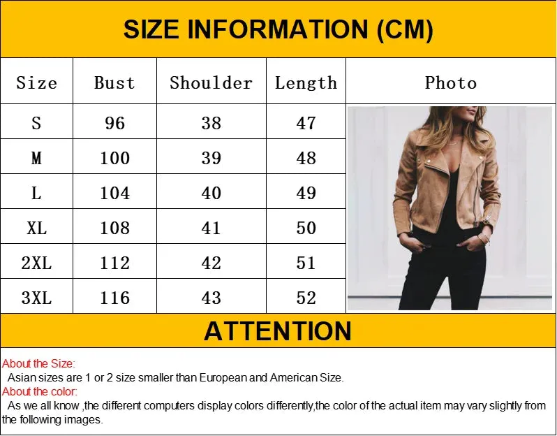 Suede Leather Cropped Jacket Women Autmn Winter Turn-down Collar Zipper Coats Slim Fit Casual Fashion Streetwear Female Outwear