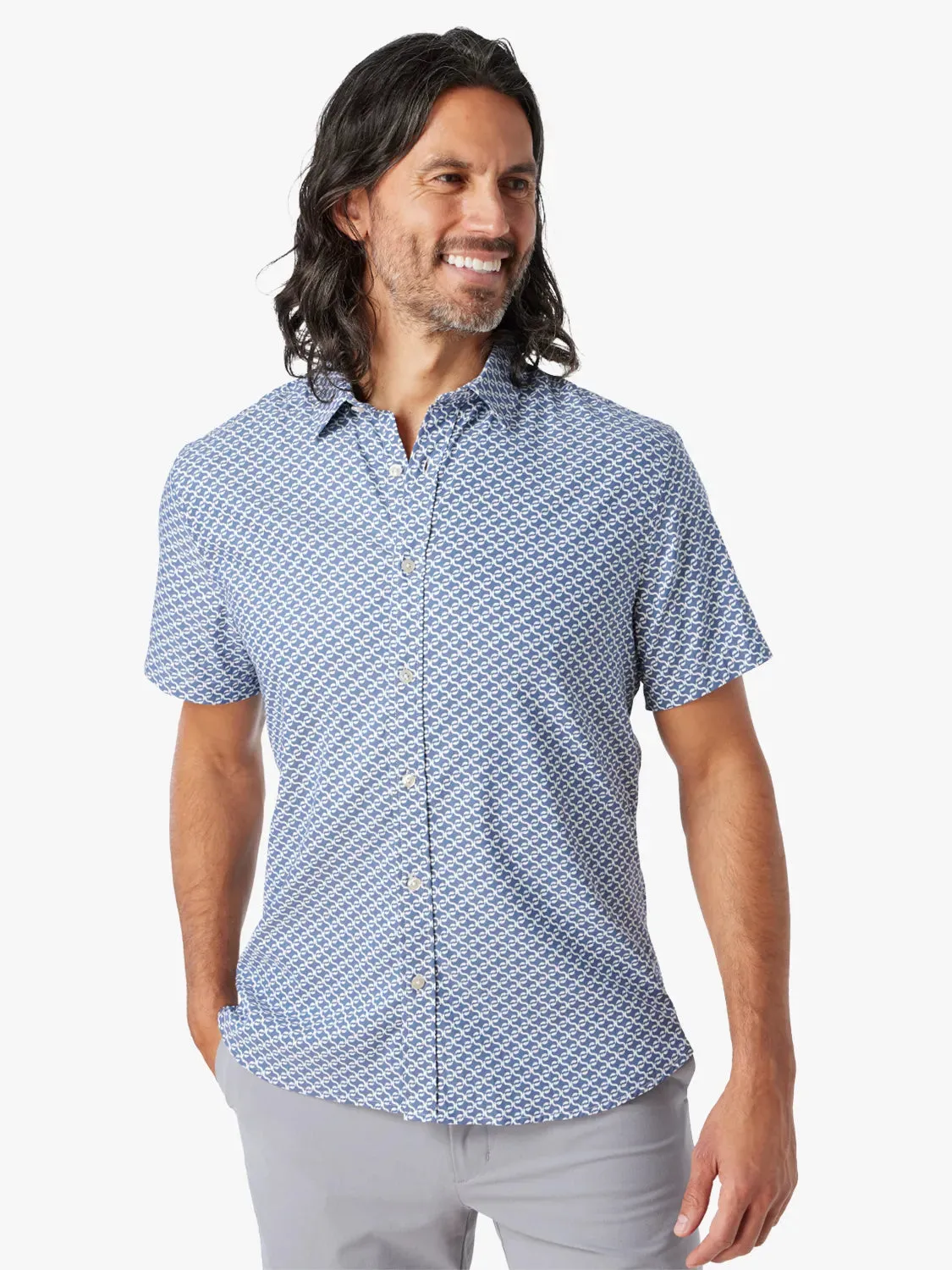 The Windward Shirt | Navy Geo