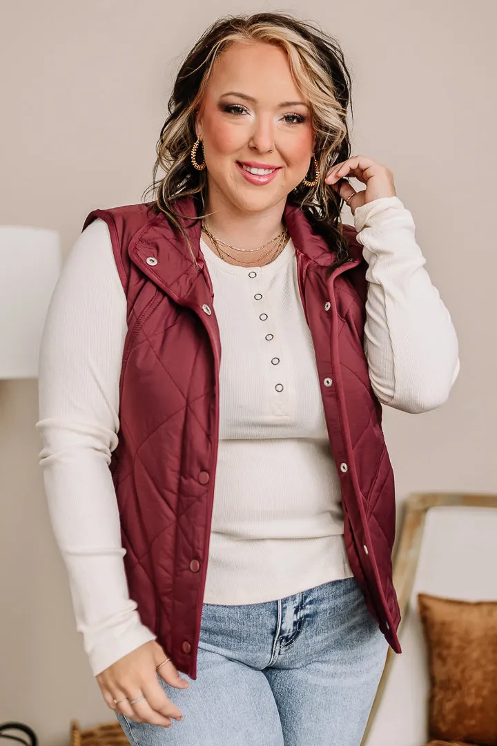 Untamed Quilted Vest | Maroon