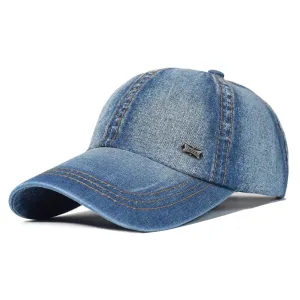 Vintage Washed Cotton Baseball Cap Women Denim Dad Hat Adjustable Cap