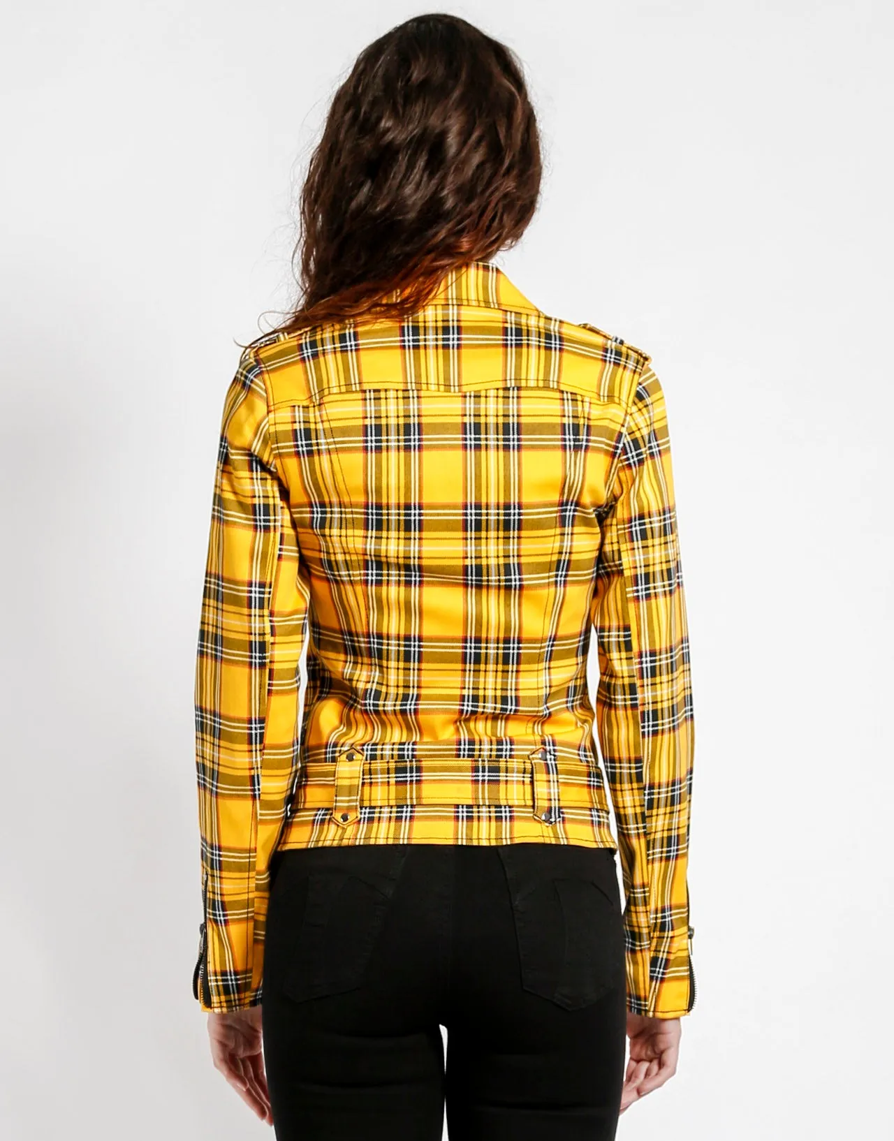 Wild Child Motorcycle Jacket Plaid Print