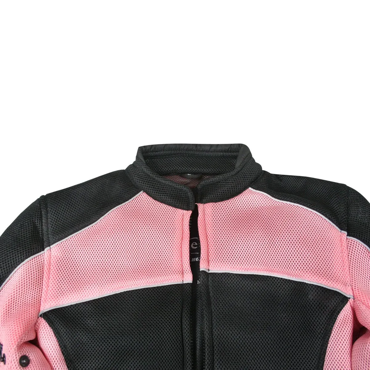 Xelement CF508 Women's 'Guardian' Black and Pink Mesh Jacket with X-Armor Protection